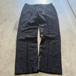 36x30 Black Straight Wide Leg Pleated Dress Pants Y2K Grunge 2000s Vintage